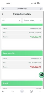 Yaar Win Transaction History