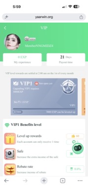 Yaar Win VIP Program Screen